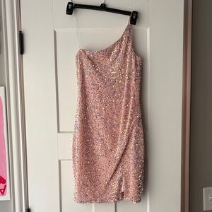 Elegant One-Shoulder Sequin Dress
